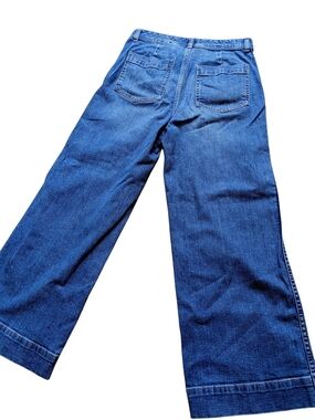 VINTAGE 90s GAP Women's super Wide-Leg High Waist Natural Blue Fade Denim Jeans